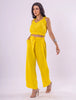 Conjunto Cropped e Calça Charme em Viscolinho - Amarelo