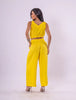 Conjunto Cropped e Calça Charme em Viscolinho - Amarelo