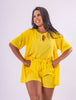 Conjunto Kimoninho com Short Girona em Viscolinho - Amarelo