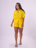 Conjunto Kimoninho com Short Girona em Viscolinho - Amarelo