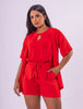 Conjunto Kimoninho com Short Praga em Viscolinho - Vermelho